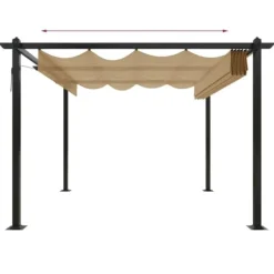 Festtelte & havepavilloner - Living havepavillon med sammenrulleligt tag 3x3 m gråbrun
