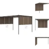 Festtelte & havepavilloner - Living havepavillon med sidegardin 4x3x2,25 m gråbrun