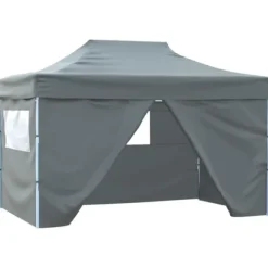 Festtelte & havepavilloner - Living foldbart telt pop-up med 4 sidevægge 3 x 4,5 m antracitgrå