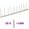 Fågelpiggar - 2-raders set i plast 20 st | Längd: 10 m | Väderbeständiga och effektiva