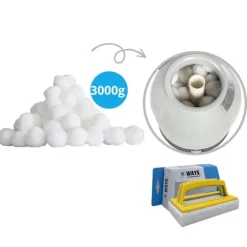 Filterkugler - Flowclear Polysphere - 3000 gram & WAYS skrubbebørste