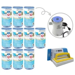Filtre Type A - Intex - 10 styk - Velegnet til filterpumpe 28604GS/28638GS/28636GS & WAYS skrubbebørste