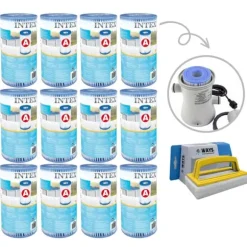 Filtre Type A - Intex - 12 stykker - Velegnet til filterpumpe 28604GS/28638GS/28636GS & WAYS skrubbebørste