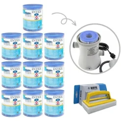 Filtre Type H - Intex - egnet til filterpumpe 28602GS - 10 stykker & WAYS skrubbebørste