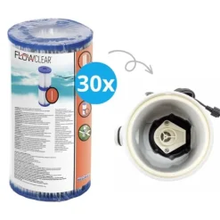 Filtre Type I - Bestway - Velegnet til filterpumpe 58381 - 30 stykker & WAYS skrubbebørste