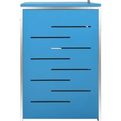 Firedobbelt skraldespandsskjuler i rustfrit stål | Størrelse: 276,5x77,5x112,5 cm