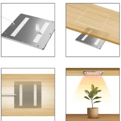Fire-hovedet LED plantelys til loftmontering med timer og dæmpbar fuldspektrum