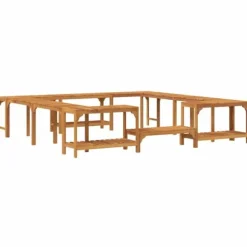 Firkantet Udendørs Boblebad Indhegning i Akacietræ | Størrelse: 250 x 250 cm | Farve: Brun