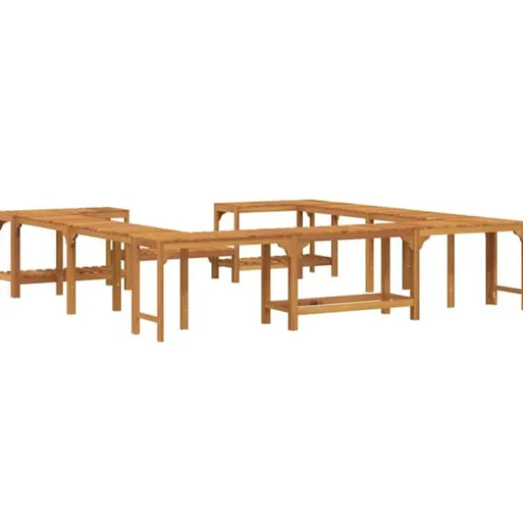Firkantet Udendørs Boblebad Indhegning i Akacietræ | Størrelse: 250 x 250 cm | Farve: Brun