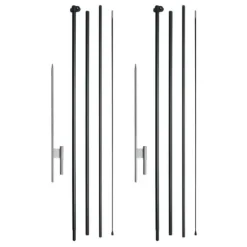 Fjerflagstang Kit 2 Pakker Swooper 16,3 Fod med Jordpæle, Holdbar og Let at Montere