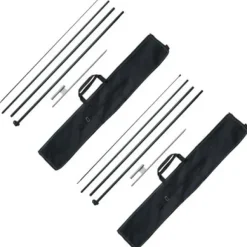 Fjerflagstangssæt, 2 pakker, 440x58,5 cm, udendørs, aluminium