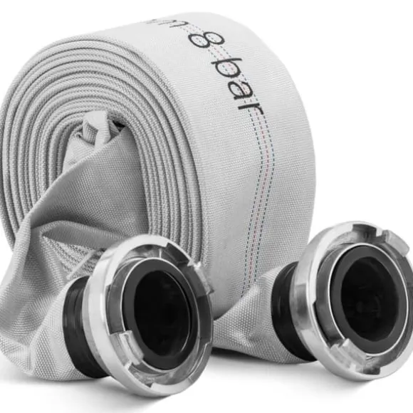 Flad brandmandswebslange til vand med storz-stik 3'' 76 mm 8-24 bar 20 m