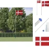 Flag & vimpler - Living Danmark flag og flagstang 6,23 m aluminium