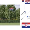 Flag & vimpler - Living Kroatien flag og flagstang 5,55 m aluminium