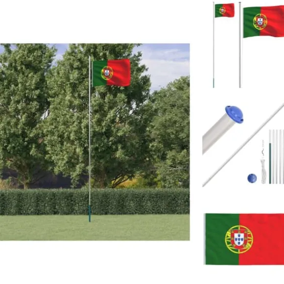 Flag & vimpler - Living Portugal flag og flagstang 6,23 m aluminium
