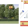 Flag & vimpler - Living Spanien flag og flagstang 6,23 m aluminium
