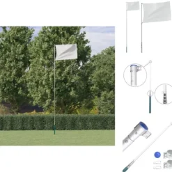 Flag & vimpler - Living teleskopflagstang 5,5 m aluminium sølvfarvet