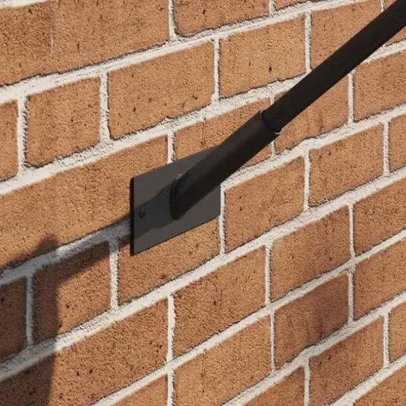 Flagstangholder i rustfrit stål - Moderne design | Farve: Sort | Størrelse: 13 x 6 cm