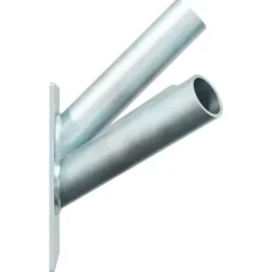Flagstangholder i rustfrit stål – Moderne design | Størrelse: 10,5x7,5 cm | Farve: Sølv