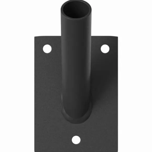 Flagstangholder i rustfrit stål - Moderne design til haven | Størrelse: 10,5 x 7,5 cm | Farve: Sort