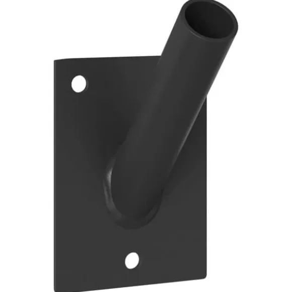 Flagstangholder i rustfrit stål - Moderne design til haven | Størrelse: 10,5 x 7,5 cm | Farve: Sort