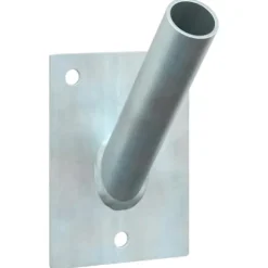 Flagstangholder i rustfrit stål - Moderne design til haven | Størrelse: 10,5x7,5 cm | Farve: Sølv