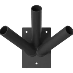 Flagstangholder i stål - Moderne design til haven | Farve: Sort | Størrelse: 10.5x7.5 cm