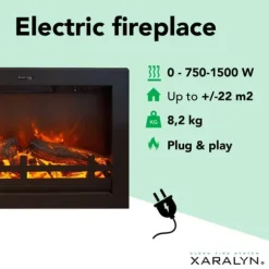 Flandria el-indbygningsovn - 1500 Watt varme - fjernbetjening