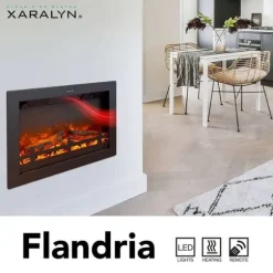Flandria el-indbygningsovn - 1500 Watt varme - fjernbetjening