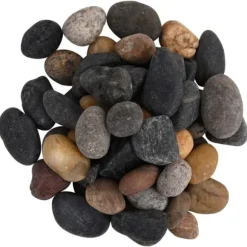 Flerfarvede polerede småsten - Dekorationssten til akvarier og have | 25 kg | Størrelse: 5-8 cm