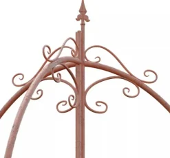 Flowton Antique Style Metal Garden Trellis - Brown, Robust and Durable for Climbing Plants, Easy Assembly