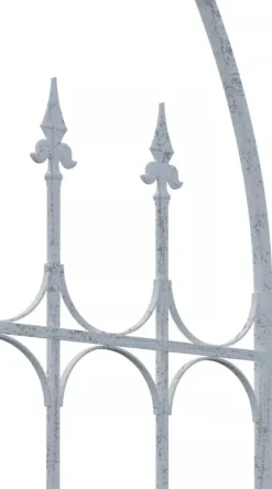 Flowton Metal Trellis for Climbing Plants & Flower Beds - Antique White, Partially Assembled, 70x70x234 cm