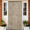 Flueforhæng i blødt chenille - Insektgardin | Farve: Beige og brun | Størrelse: 118x220 cm