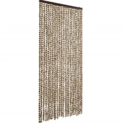 Flueforhæng i chenille - Dørgardin til insektbeskyttelse | Farve: Beige og Brun | Størrelse: 100x230 cm