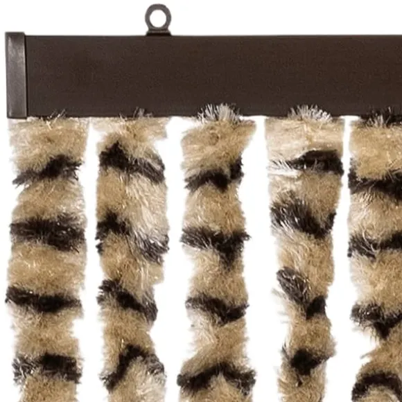 Flueforhæng i chenille - Dørgardin til insektbeskyttelse | Farve: Beige og Brun | Størrelse: 100x230 cm
