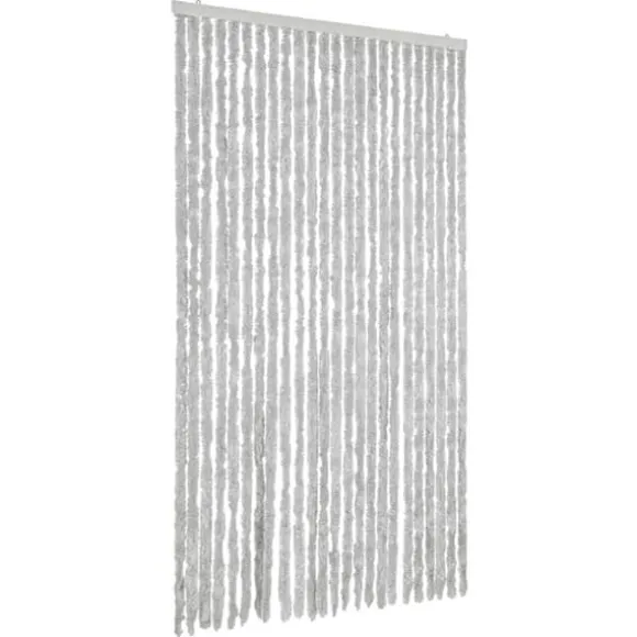 Flueforhæng i chenille - Dørgardin til insektbeskyttelse | Størrelse: 100x220 cm | Farve: Grå
