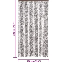 Flueforhæng i chenille - Dørgardin til insektbeskyttelse | Farve: Brun og Beige | Størrelse: 100x200 cm