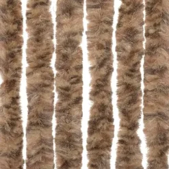 Flueforhæng i chenille - Insektgardin | Farve: Beige og mørkebrun | Størrelse: 56x185 cm