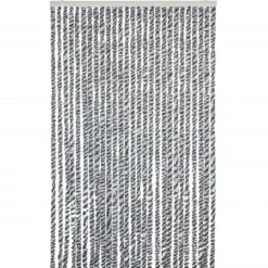 Flueforhæng i chenille - Insektgardin | Størrelse: 1118x220 cm | Farve: Grå, Sort-Hvid