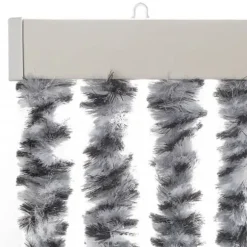 Flueforhæng i chenille - Insektgardin | Størrelse: 1118x220 cm | Farve: Grå, Sort-Hvid