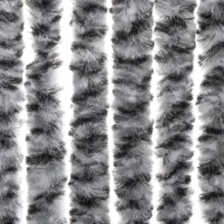 Flueforhæng i chenille - Insektgardin | Størrelse: 1118x220 cm | Farve: Grå, Sort-Hvid