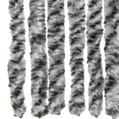 Flueforhæng i chenille - Insektgardin | Størrelse: 1118x220 cm | Farve: Grå, Sort-Hvid