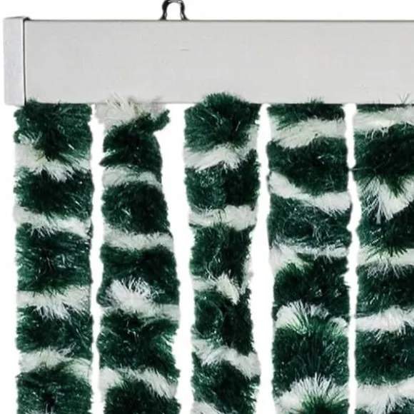 Flueforhæng i chenille - Insektgardin | Farve: Grøn/Hvid | Størrelse: 118x220 cm