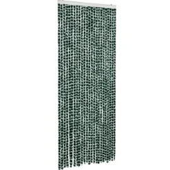 Flueforhæng i chenille - Insektgardin | Farve: Grøn og Hvid | Størrelse: 100x200 cm