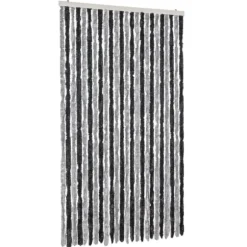 Flueforhæng 100x220 cm - Insektgardin i chenille | Farve: Grå/Svarte