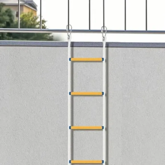 Flugtstige - Redningsstige - 10 m - 200 kg Bæreevne - Skridsikker - Til Balkon & Hjem - Udendørs Brug