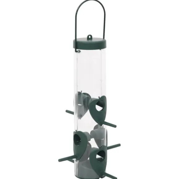 Foderautomater til fugle 3 stk. - Elegant design | Farve: Mørkegrøn | Størrelse: 17x17x32 cm