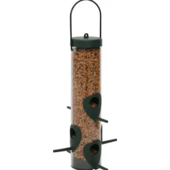 Foderautomater til fugle 3 stk. - Elegant design | Farve: Mørkegrøn | Størrelse: 17x17x32 cm