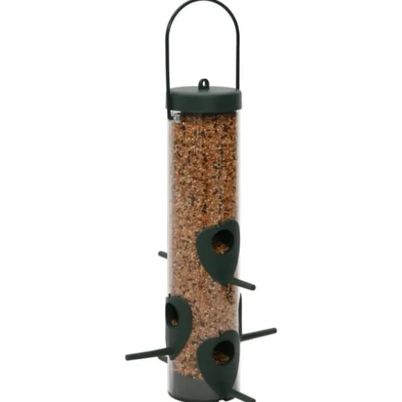 Foderautomater til fugle 3 stk. - Elegant design | Farve: Mørkegrøn | Størrelse: 17x17x32 cm