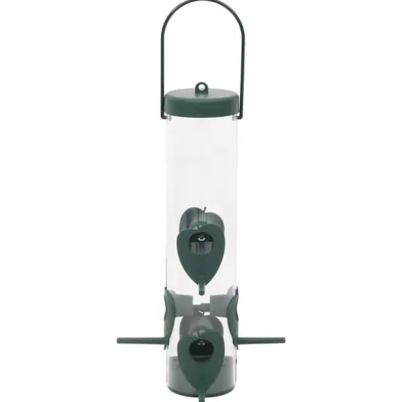 Foderautomater til fugle 3 stk. - Elegant design | Farve: Mørkegrøn | Størrelse: 17x17x32 cm